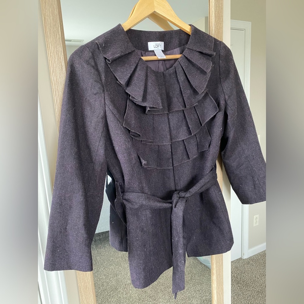 LOFT Ruffle Blazer Wool blend